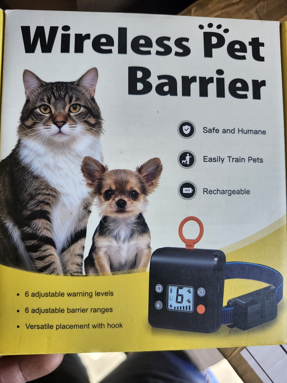Wireless Pet Barrier Rechargeable Training Collar - Blue